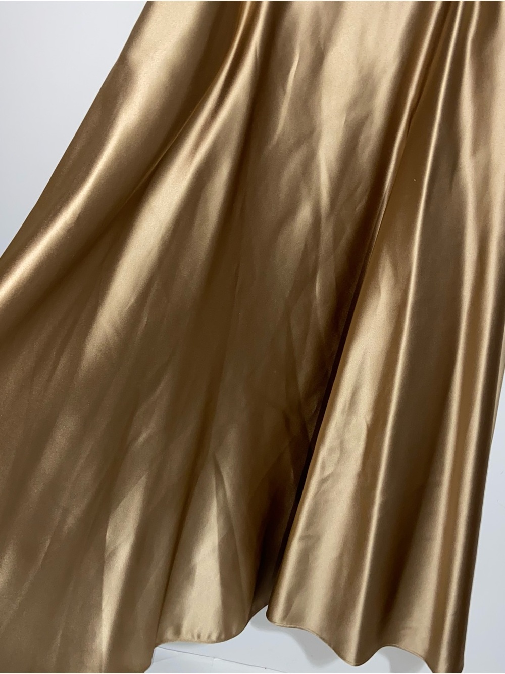 Vintage Ralph Lauren Skirt Womens Small Gold Satin Maxi Evening Formal Holiday - Picture 5 of 13